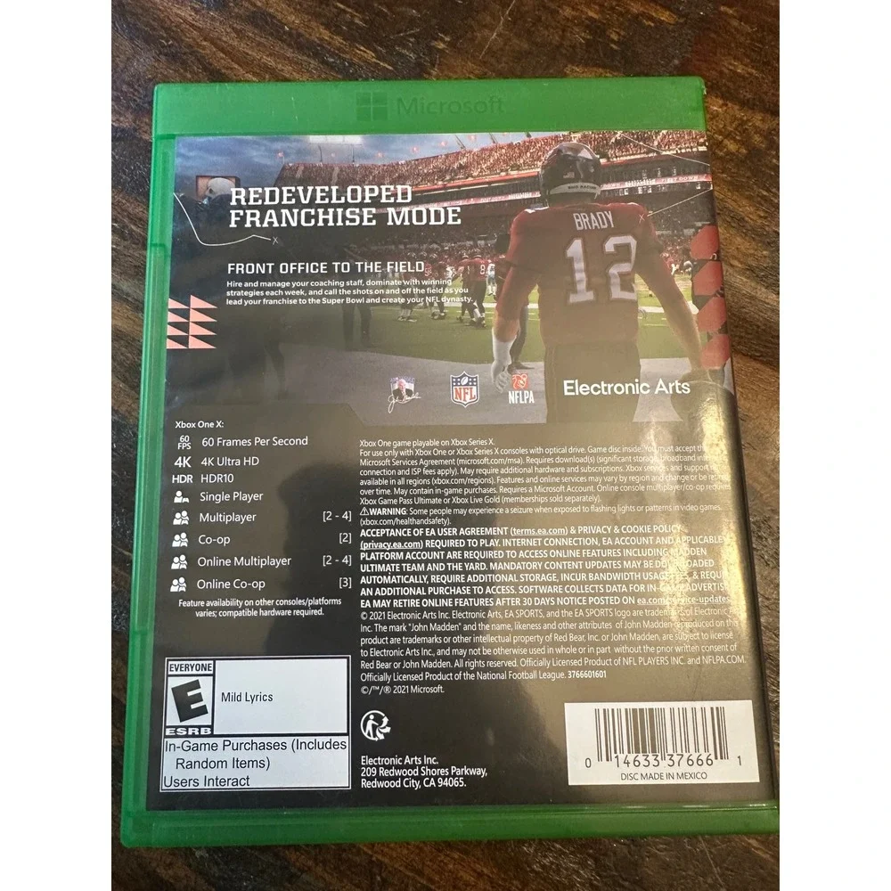 Madden NFL 22 Xbox One Xbox Series X EA Sports Football Game Tom Brady Mahomes